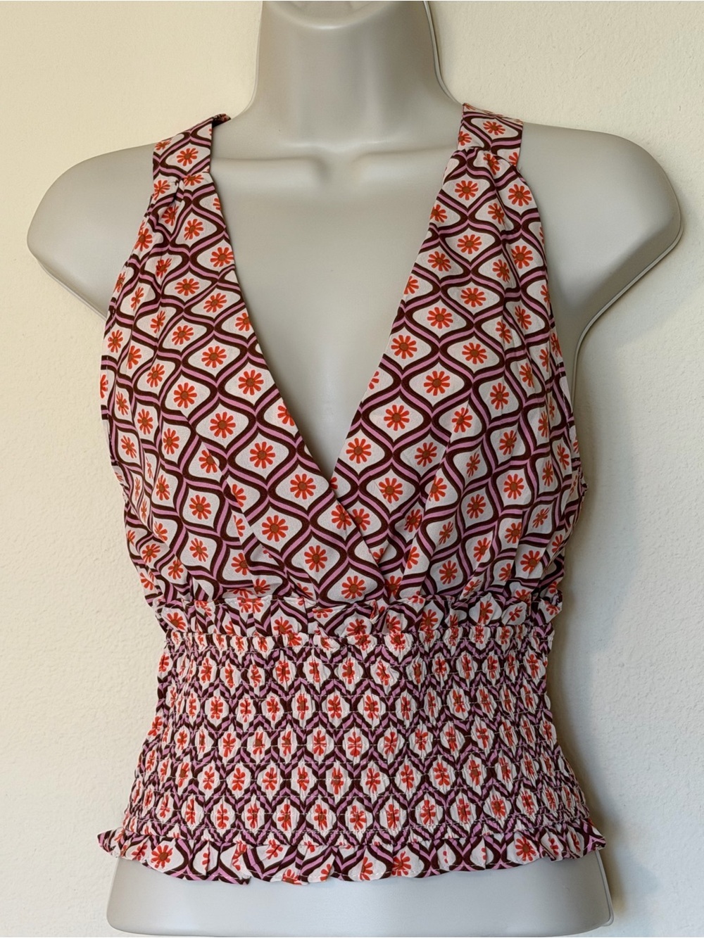Milk and Honey Retro Starburst Halter Top